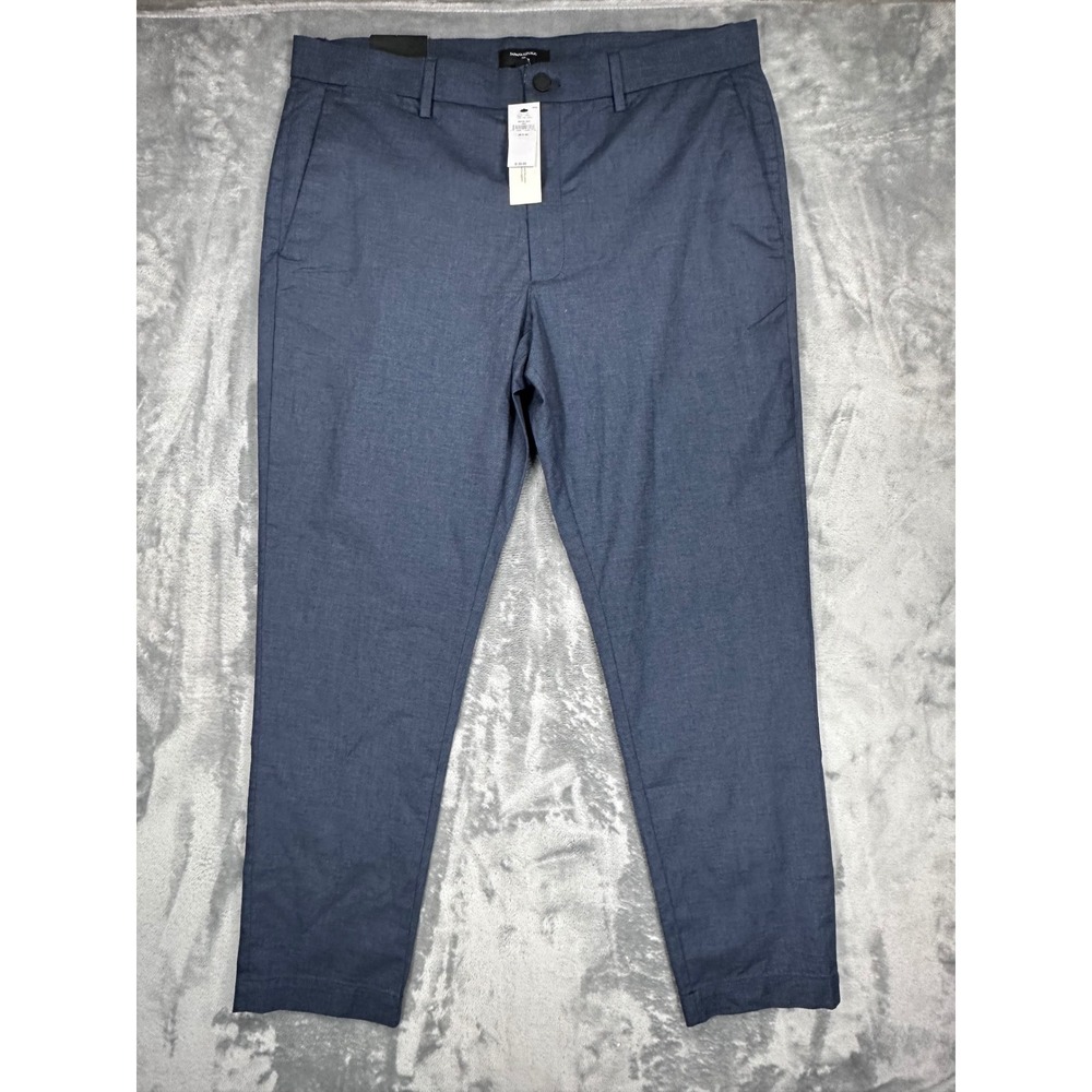 Banana Republic Core Temp Chino Pants Mens 36x30 Slim Fit Blue Stretch Quick Dry